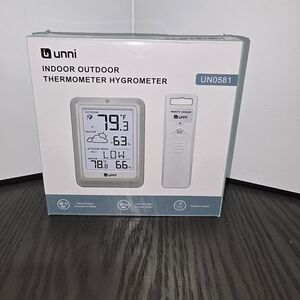 Indoor Outdoor Thermometer Hygrometer - White